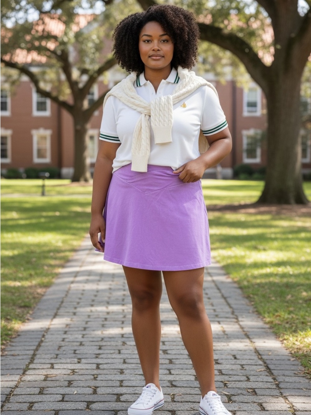 VS Pink Preppy Athletic Athleisure Lavender Skirt with Shorts Attached w/Pockets